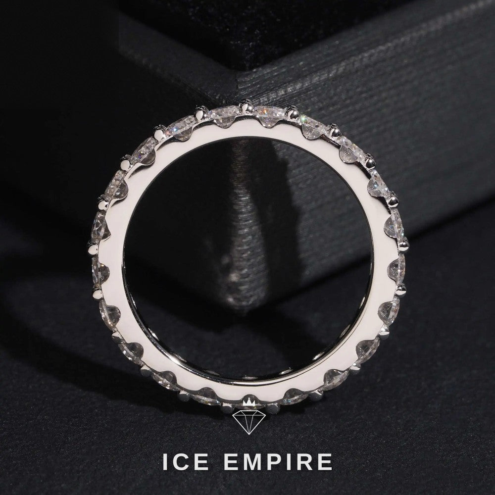 Iced Out 10K Gold Lab Grown Diamond Wedding Band