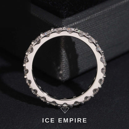 Iced Out 10K Gold Lab Grown Diamond Wedding Band