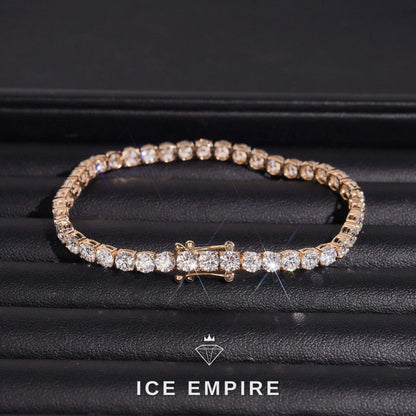 Iced Out 14K Gold Lab Grown Diamond Tennis Bracelet