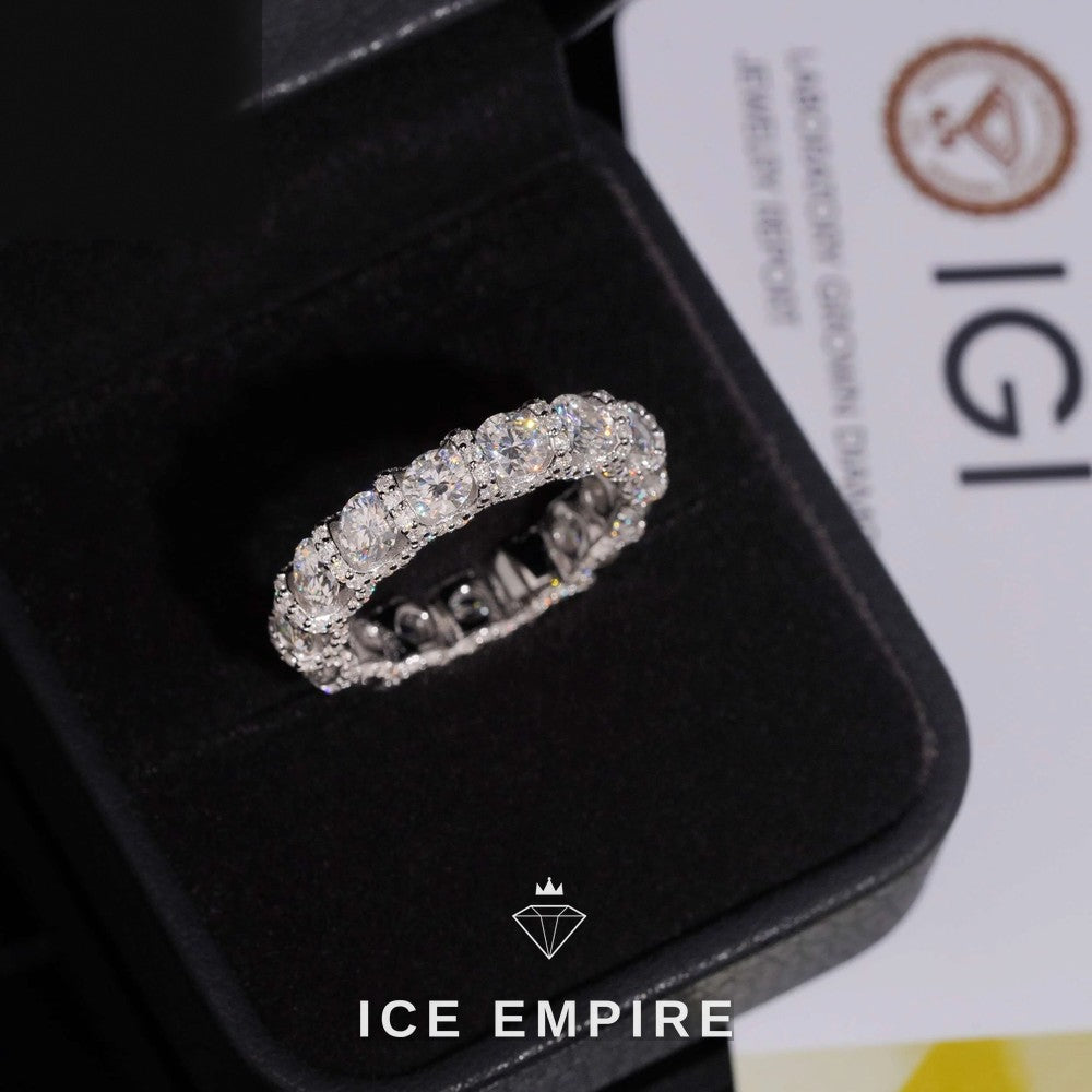 Iced Out 925 Silver Lab Grown Diamond Ring