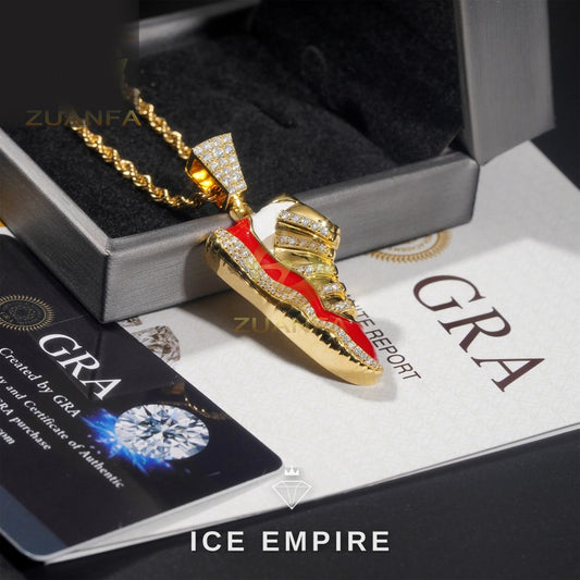 Iced Out Gold Plated Moissanite Pendant