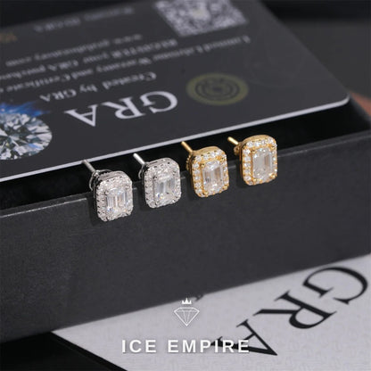 Iced Out Rose Gold Plated Moissanite Stud Earrings