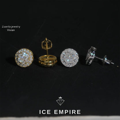 Iced Out Rose Gold Plated Moissanite Earrings