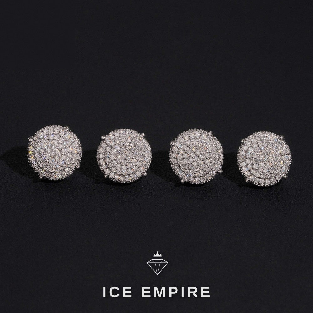 Iced Out Gold Plated Moissanite Stud Earrings