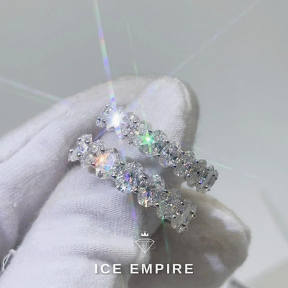 Iced Out 925 Silver Moissanite Ring
