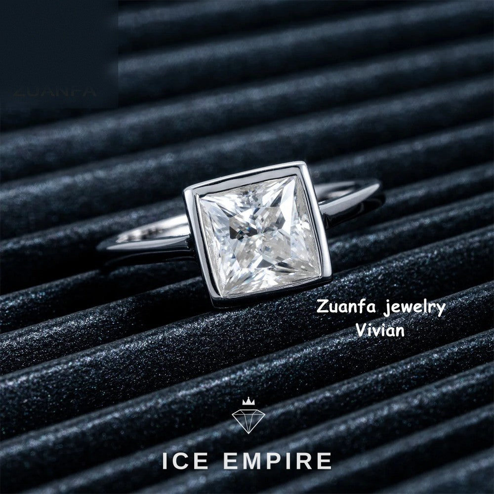 Iced Out 925 Silver Moissanite Ring