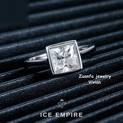 Iced Out 925 Silver Moissanite Ring