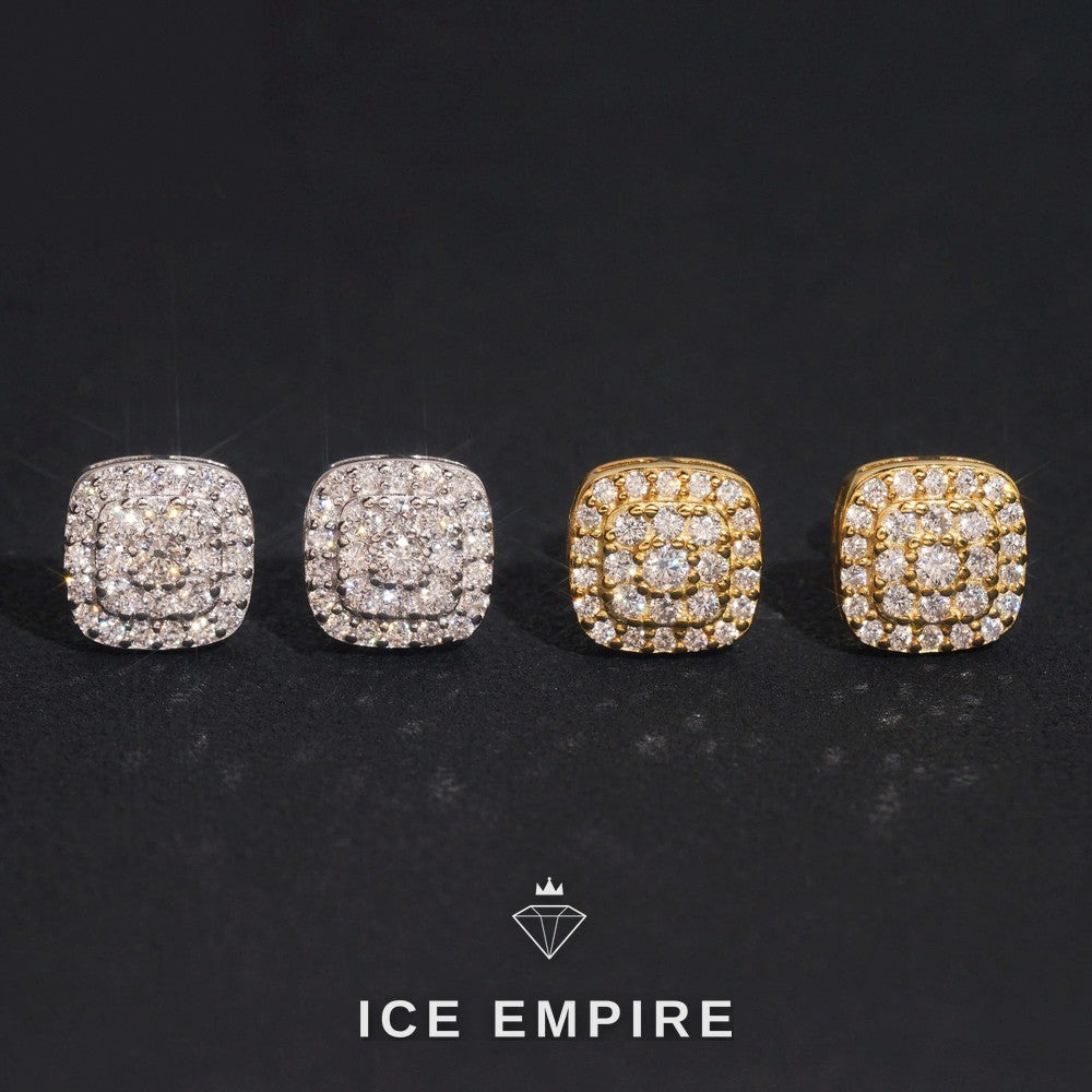 Iced Out Gold Plated Moissanite Earrings