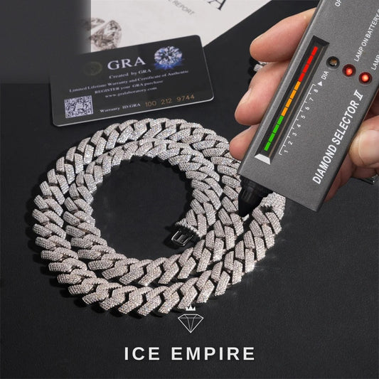 Iced Out Rose Gold Plated Moissanite Cuban Chain