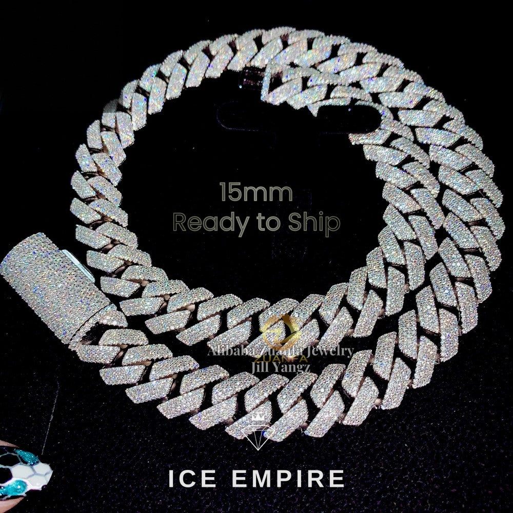 Iced Out Rose Gold Plated Moissanite Cuban Chain