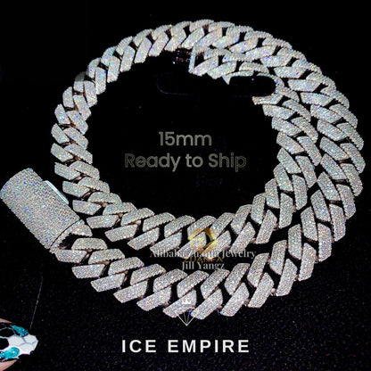 Iced Out Rose Gold Plated Moissanite Cuban Chain