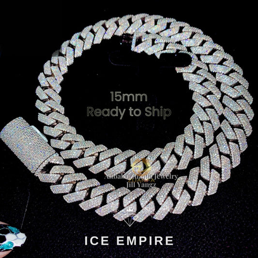 Iced Out Rose Gold Plated Moissanite Cuban Chain