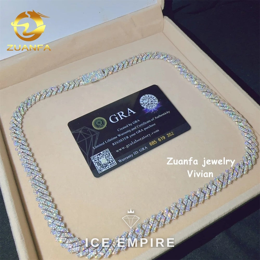 Iced Out Rose Gold Plated Moissanite Cuban Chain