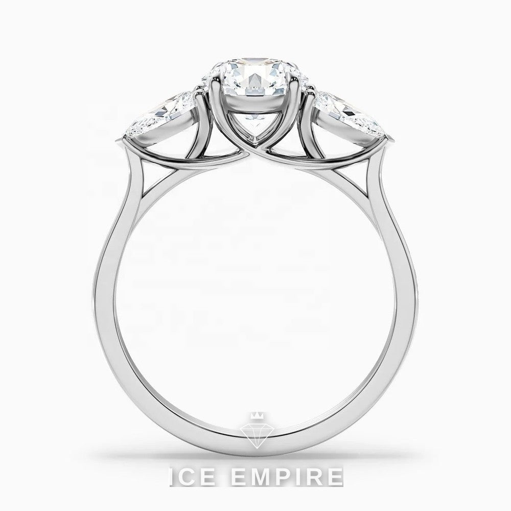Iced Out 14K Gold Lab Grown Diamond Engagement Ring
