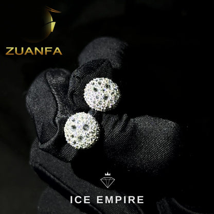 Iced Out 925 Silver Moissanite Stud Earrings