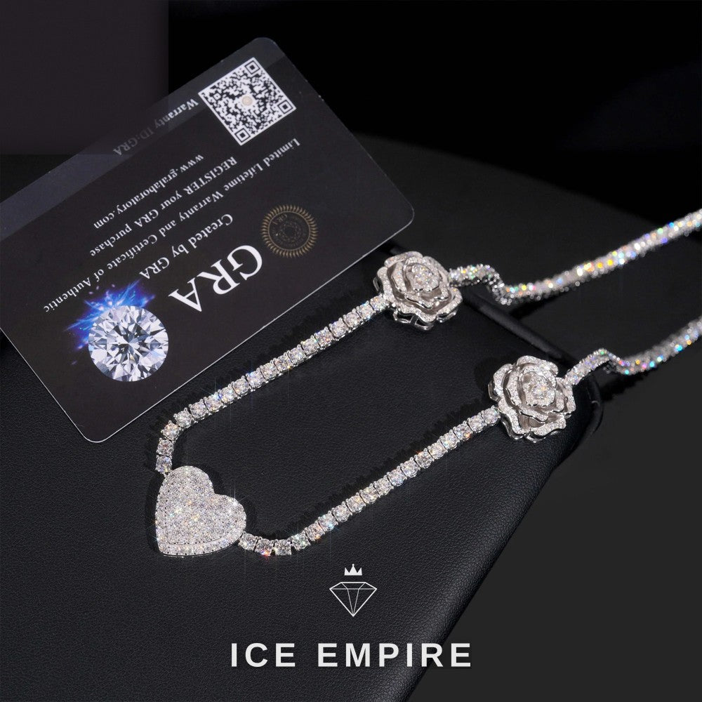 Iced Out Rose Gold Plated Moissanite Cuban Chain
