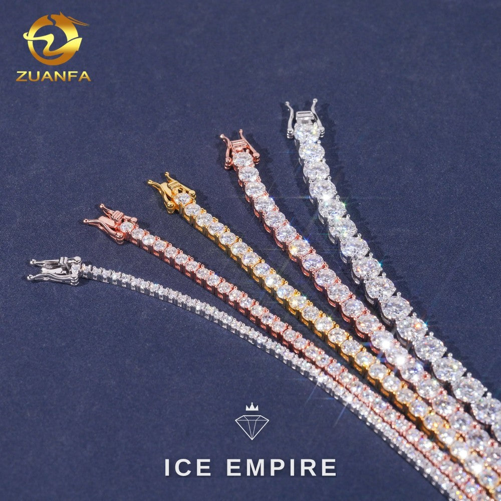 Iced Out 925 Silver Moissanite Tennis Chain