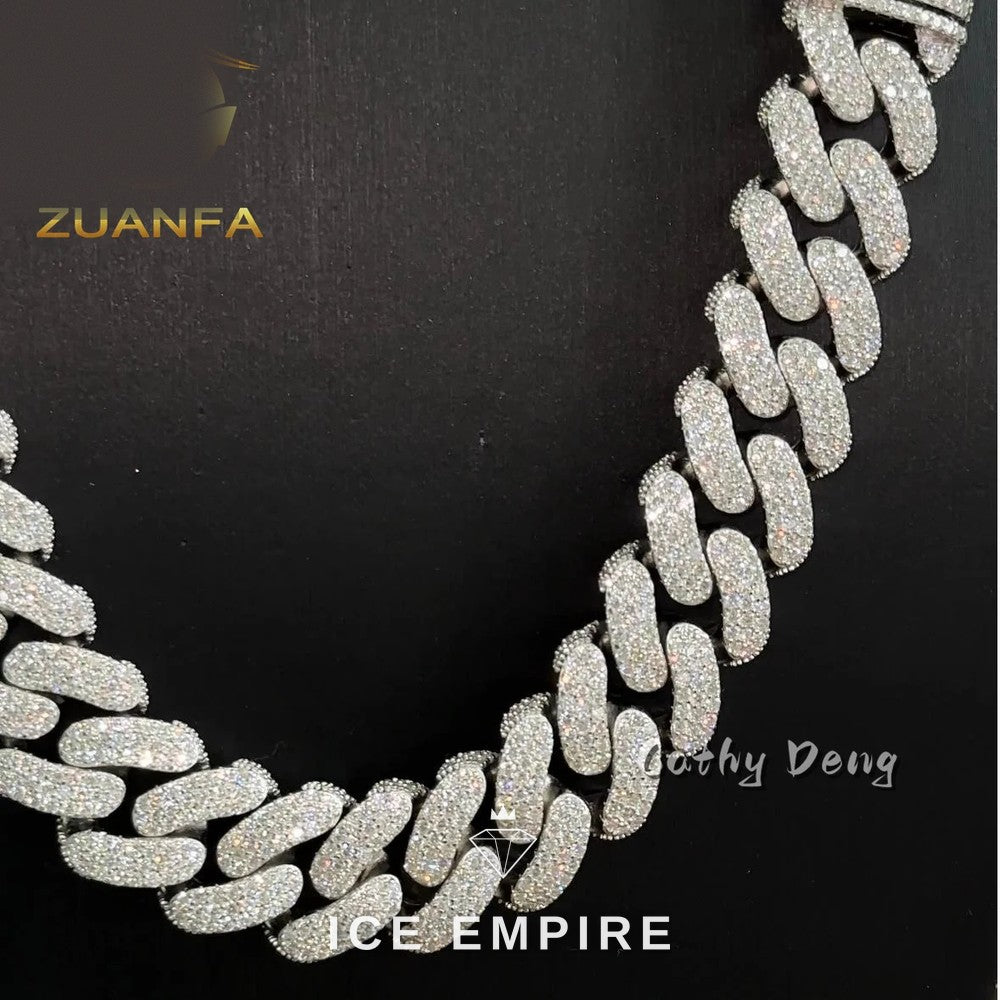 Iced Out Rose Gold Plated Moissanite Cuban Chain