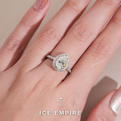 Iced Out 925 Silver Moissanite Engagement Ring