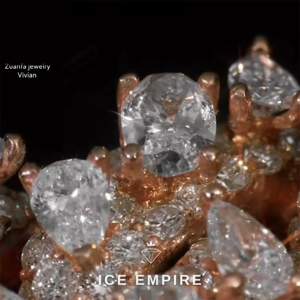 Iced Out Rose Gold Plated Moissanite Cuban Chain