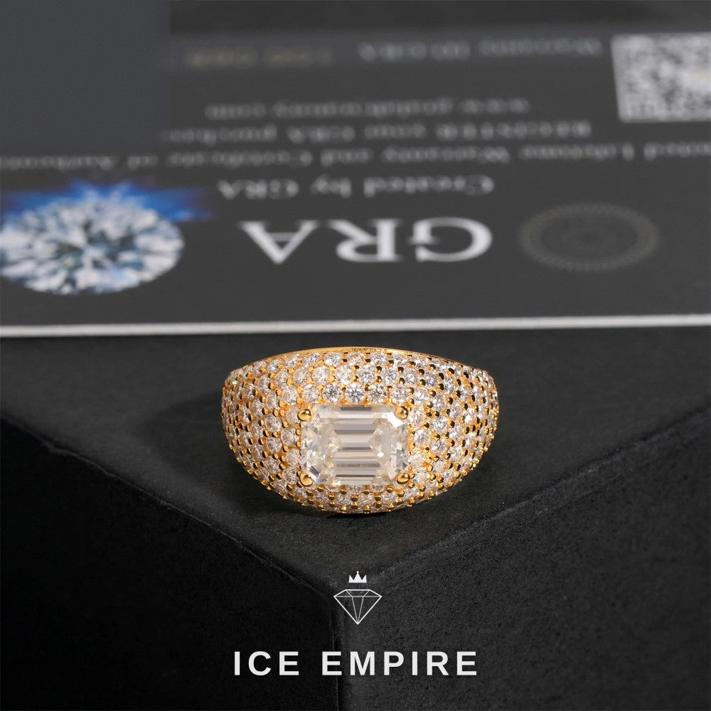 Iced Out Gold Plated Moissanite Ring