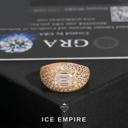 Iced Out Gold Plated Moissanite Ring