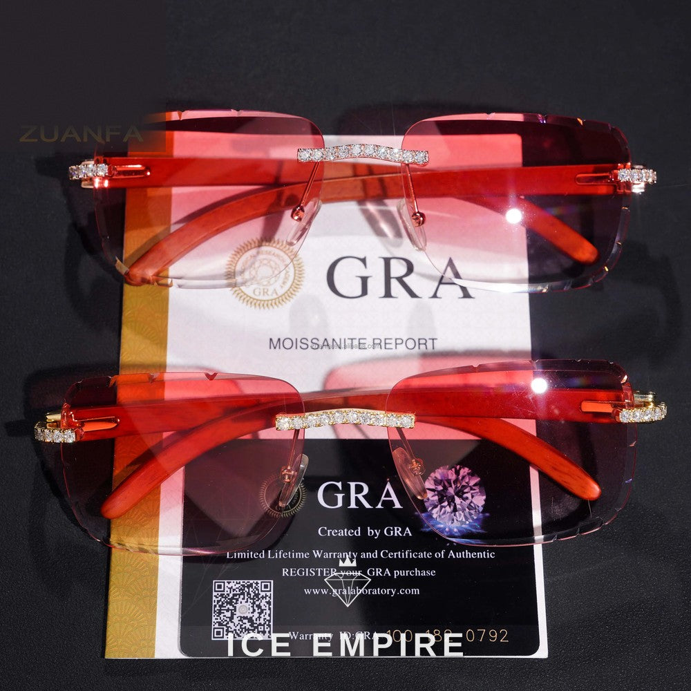 Iced Out 925 Silver Moissanite Glasses