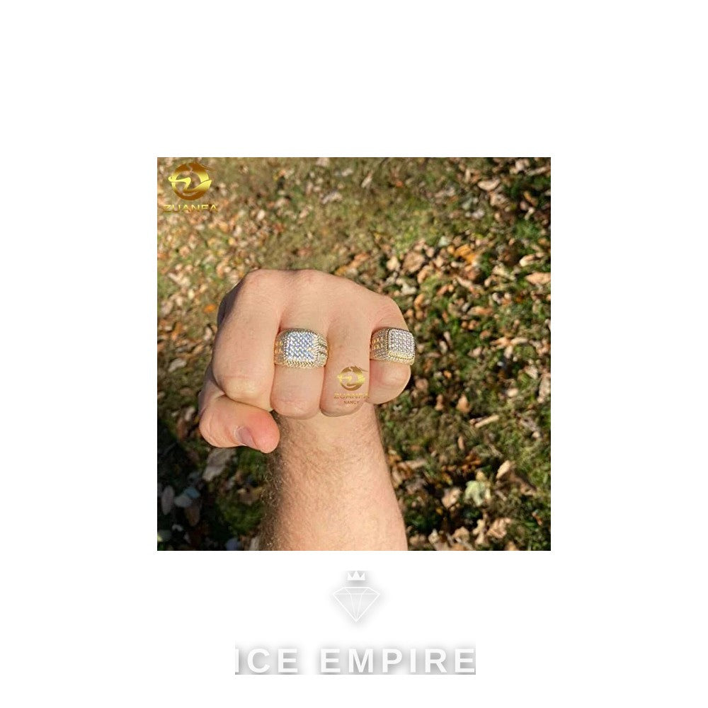 Iced Out Gold Plated Moissanite Ring