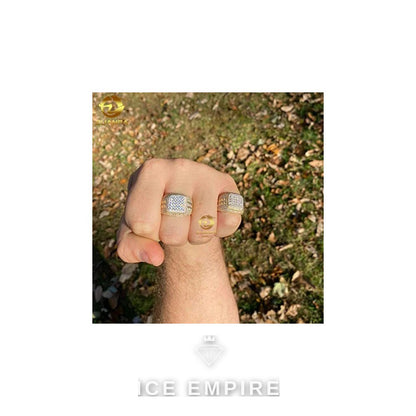 Iced Out Gold Plated Moissanite Ring