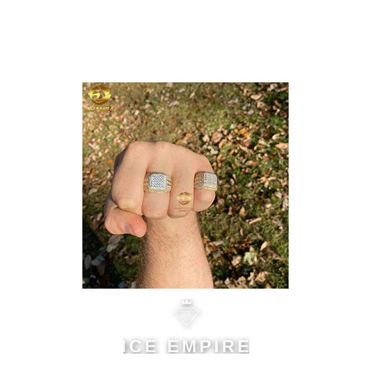 Iced Out Gold Plated Moissanite Ring