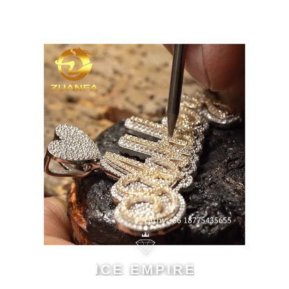 Iced Out Baguette Rose Gold Plated Pendant