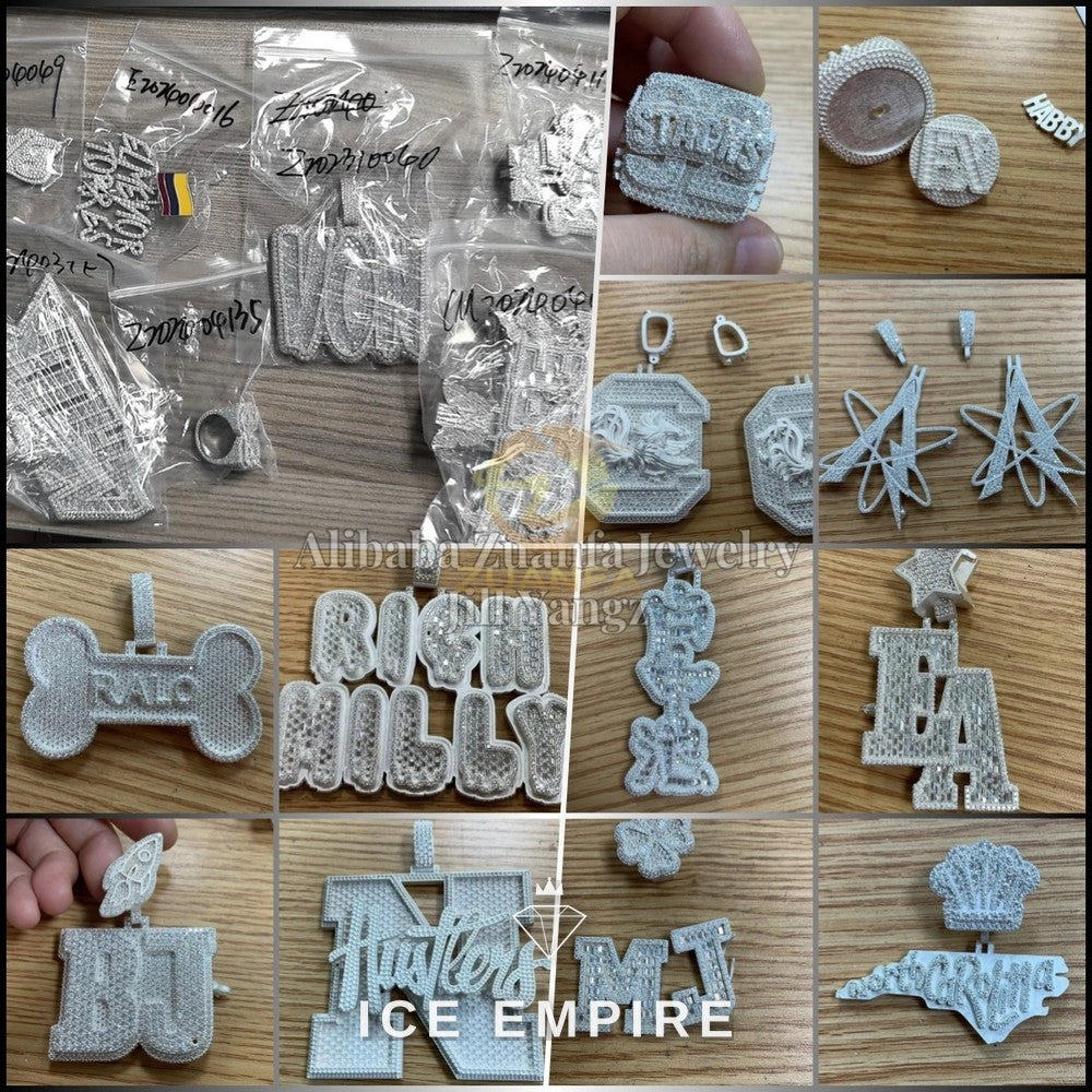 Iced Out 925 Silver Pendant