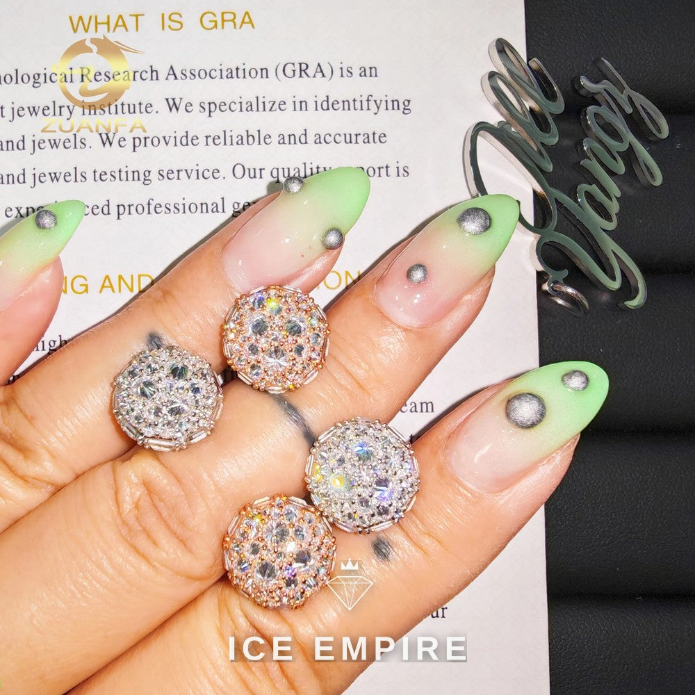 Iced Out Baguette 925 Silver Moissanite Earrings