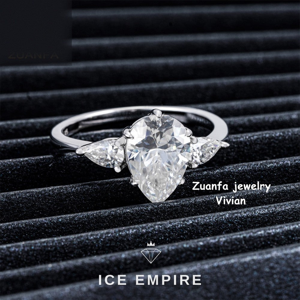 Iced Out 925 Silver Moissanite Ring