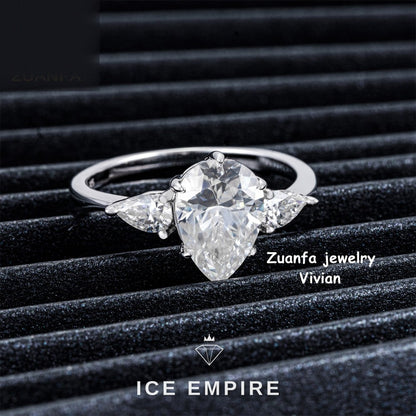 Iced Out 925 Silver Moissanite Ring