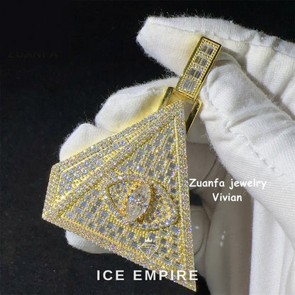 Iced Out Rose Gold Plated Moissanite Pendant