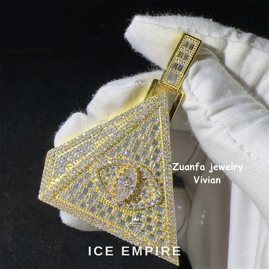 Iced Out Rose Gold Plated Moissanite Pendant