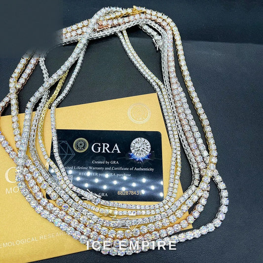 Iced Out Rose Gold Plated Moissanite Cuban Chain