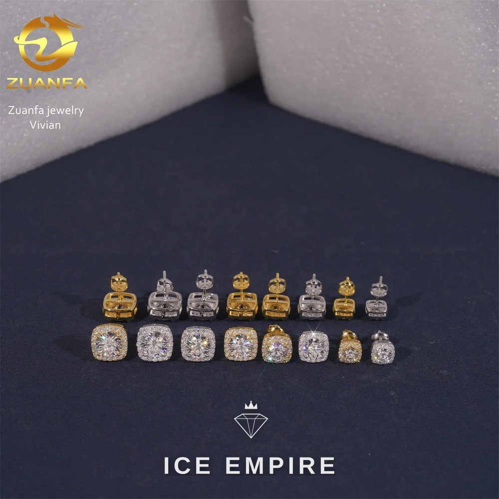 Iced Out Rose Gold Plated Moissanite Earrings