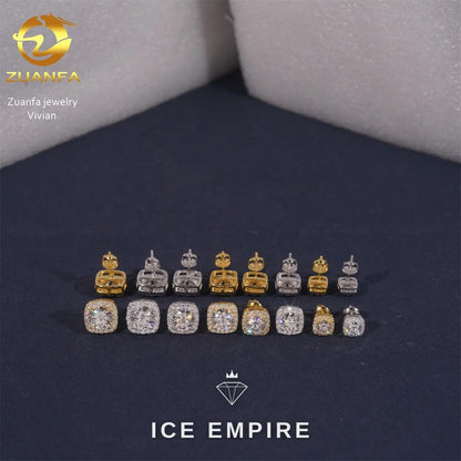 Iced Out Rose Gold Plated Moissanite Earrings