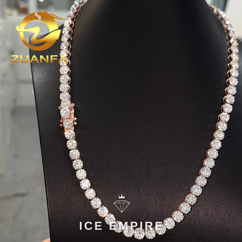 Iced Out 10K Gold Moissanite Tennis Chain