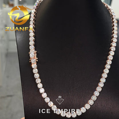 Iced Out 10K Gold Moissanite Tennis Chain