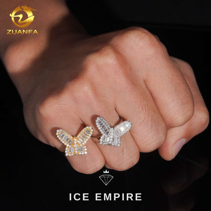 Iced Out Baguette Gold Plated Moissanite Ring