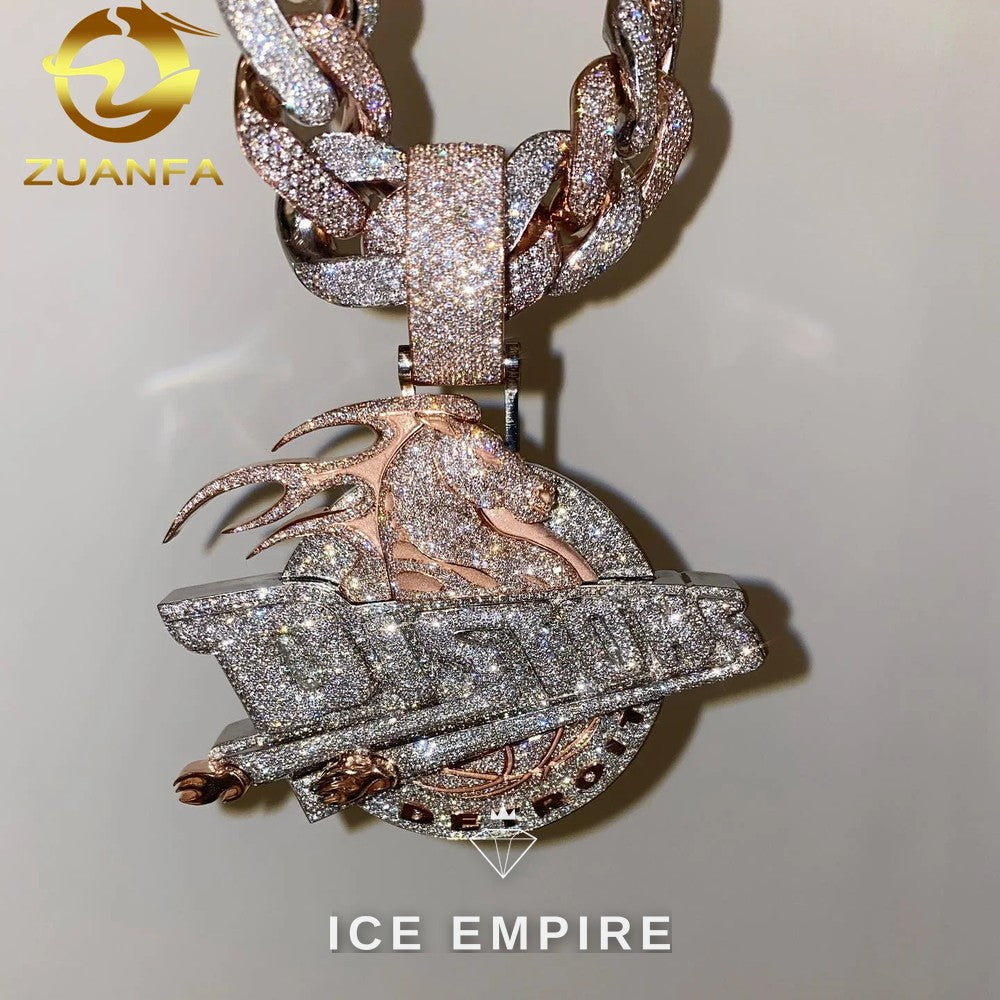 Iced Out 925 Silver Moissanite Pendant