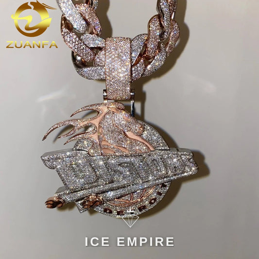 Iced Out 925 Silver Moissanite Pendant