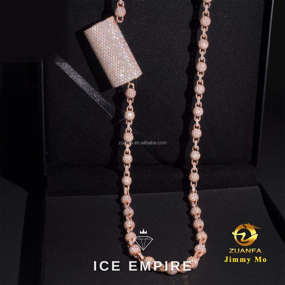 Iced Out Rose Gold Moissanite Pendant