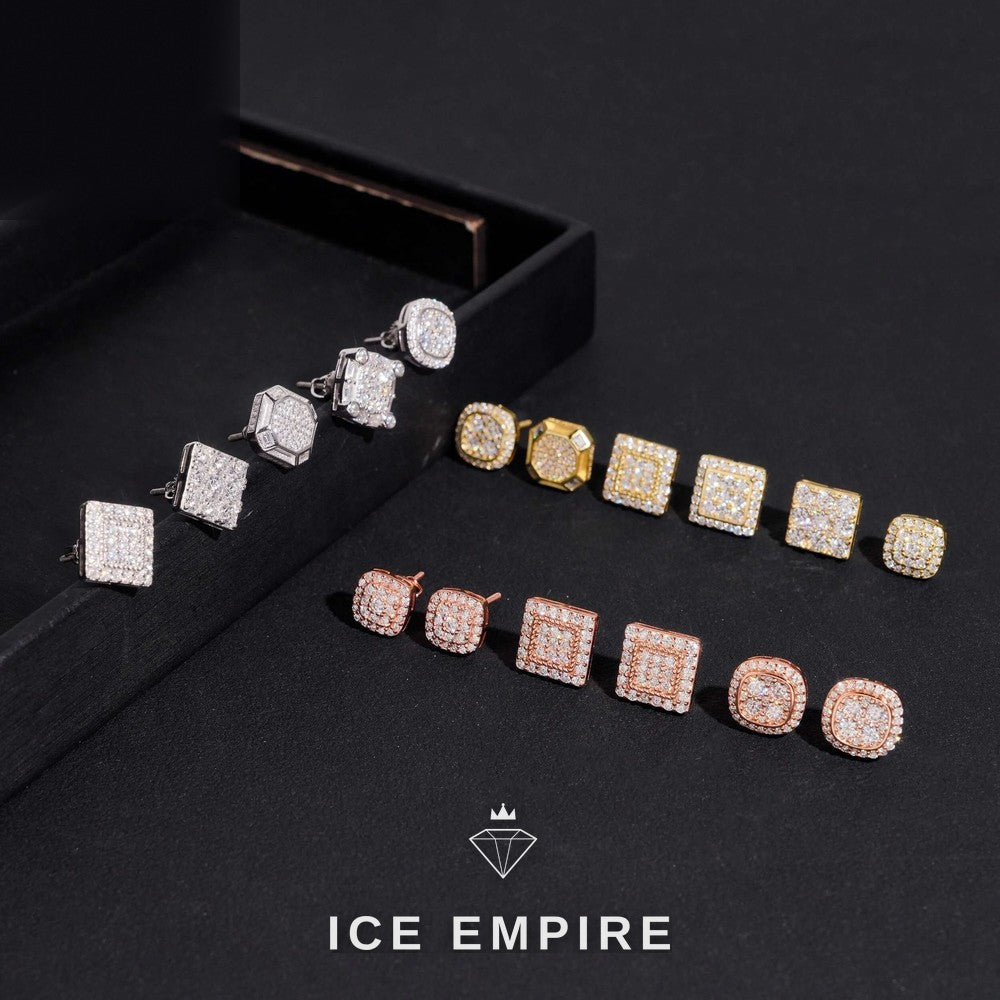 Iced Out 925 Silver Moissanite Earrings