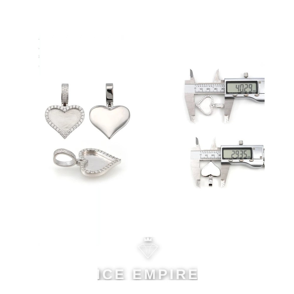 Iced Out Heart Rose Gold Plated Moissanite Pendant