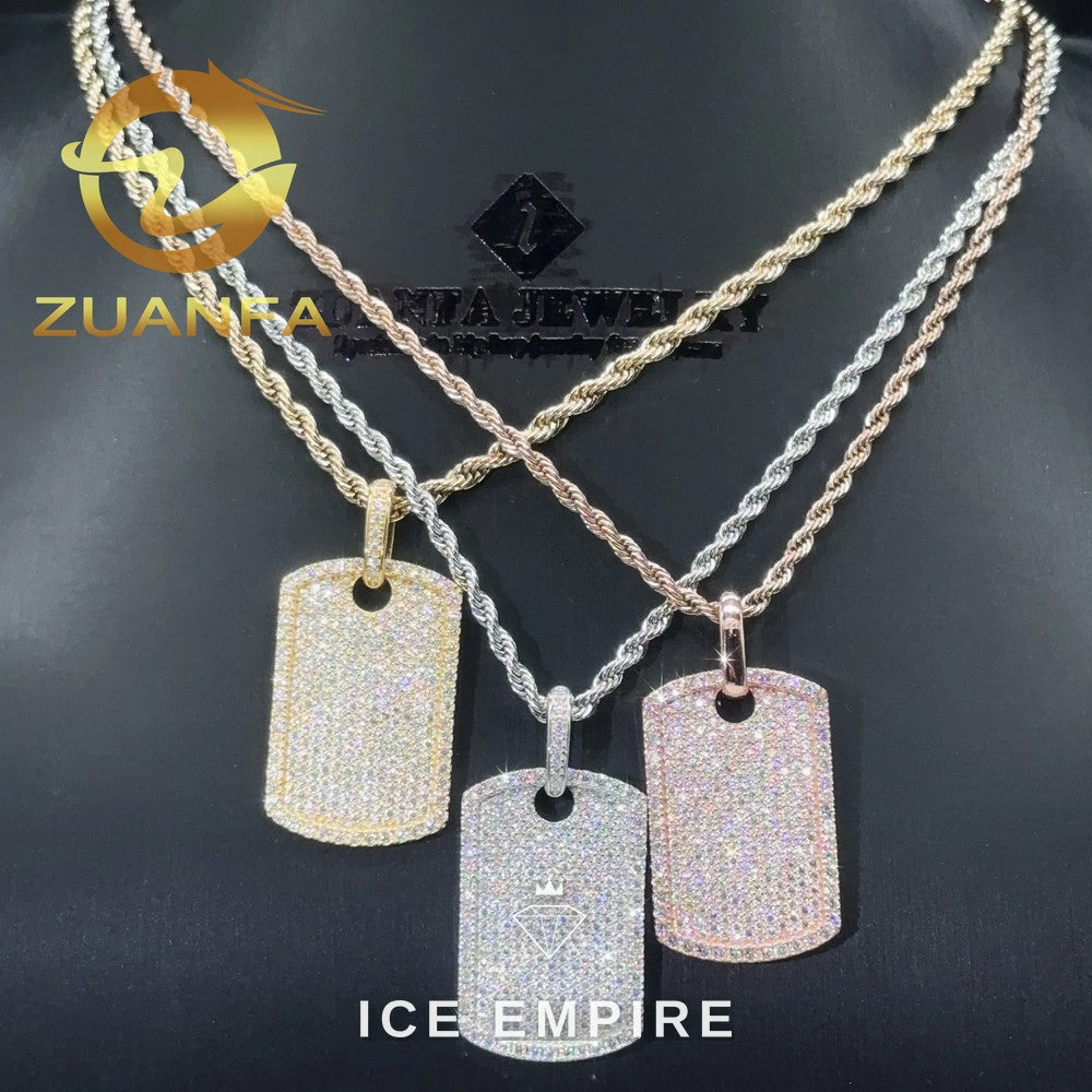 Iced Out Cross Rose Gold Plated Moissanite Rope Chain