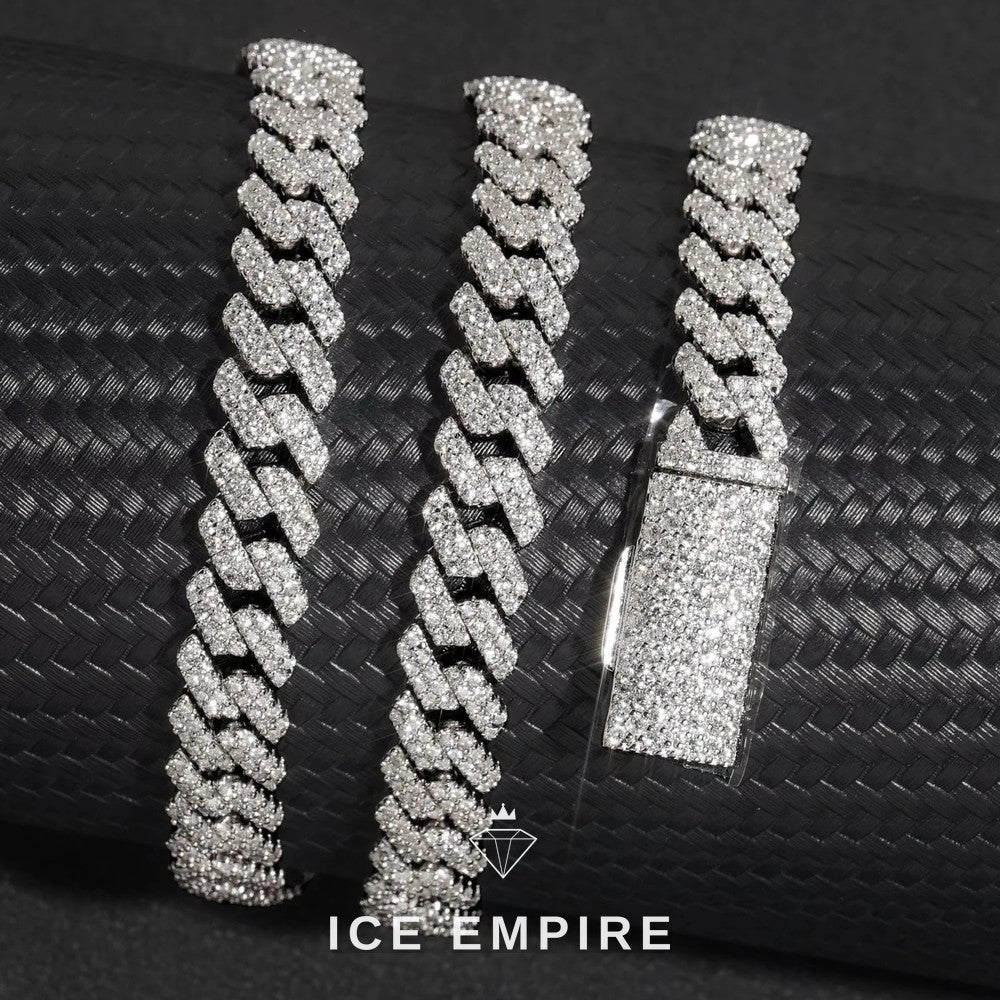 Iced Out Rose Gold Plated Moissanite Cuban Chain